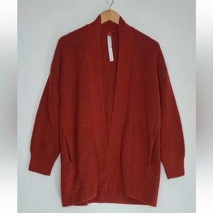Lululemon Merino Wool Ribbed Long Wrap Sweater Cayenne Size 4 Womens